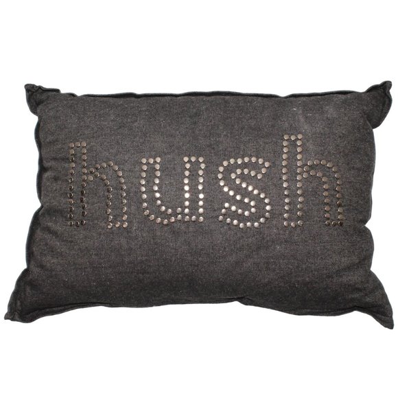 Target Threshold Studs Hush Dark Gray Denim Woven Cotton Decor Pillow 18" X 12" - Picture 1 of 8